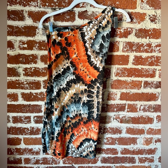 NWT Sapa Emma & Olivia grey/multi color one shoulder bodycon dress - Picture 8 of 9